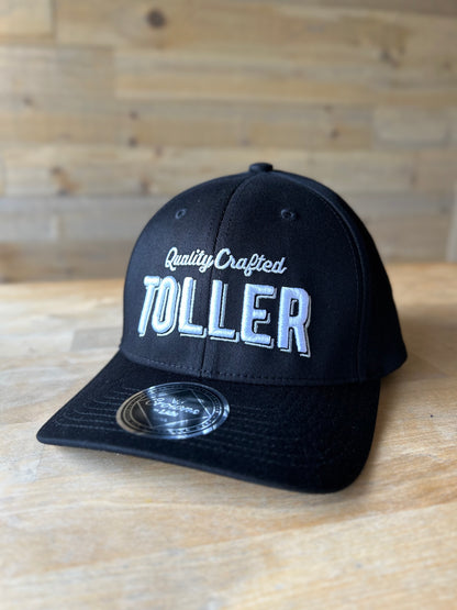 Embroidered 'Toller' Stretch-fit Hat - Black