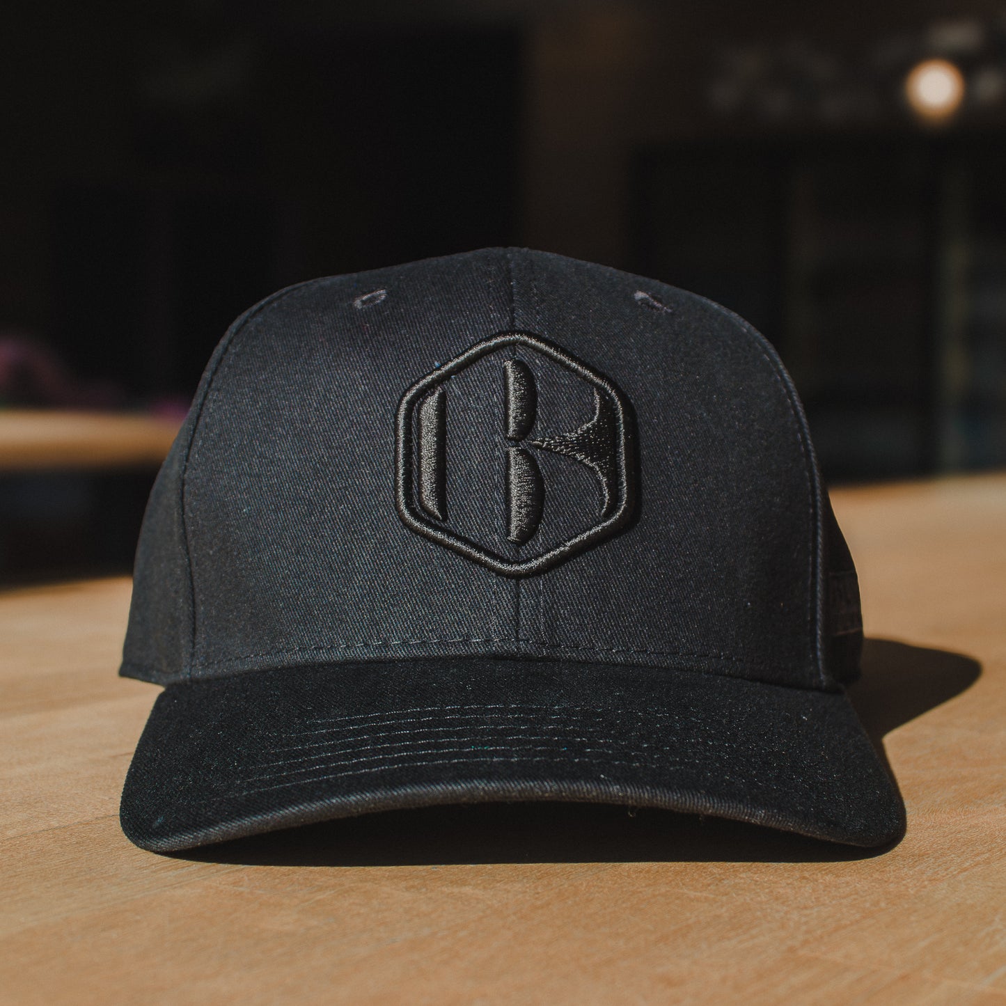 Embroidered 'B' Hat - All Black