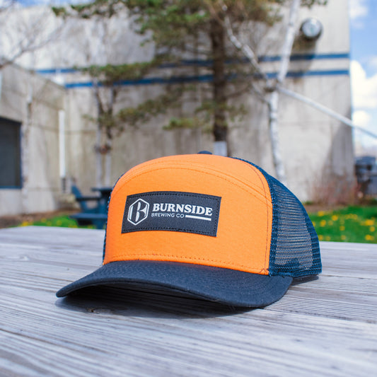 Patch Hat - Orange and Blue Mesh